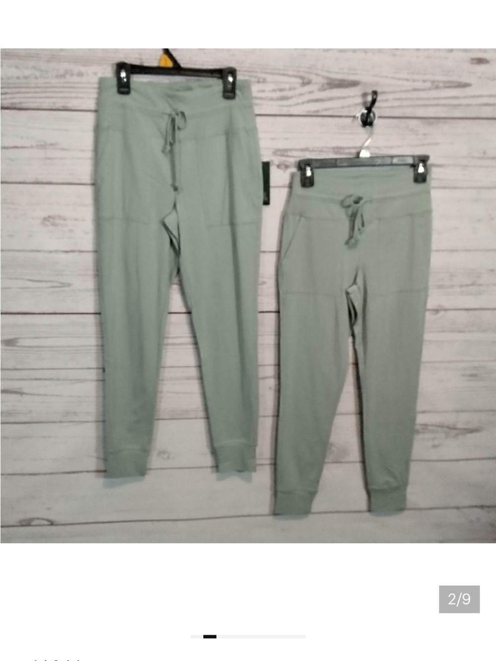 Womans Sage Green Jogger Bottoms with Drawstring Waist Sweatpants and leggings